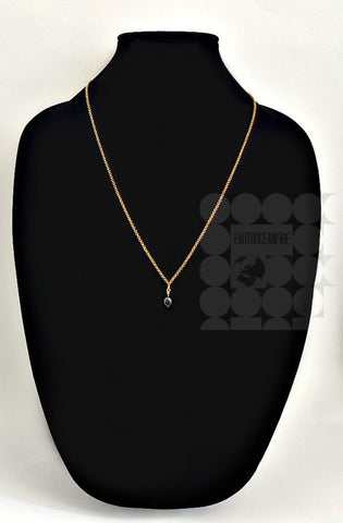Gold Layering Necklace with Black Onyx Drop