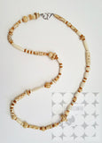 One-of-a-Kind Antiqued Carved Bone Beaded Necklace