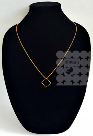 Gold Necklace Gold Square Layering Necklace