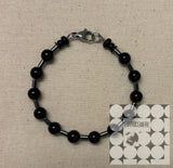 Women's Gemstone Beaded Black Bracelet