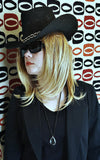 Women's Large Crystal Drop With Black Chain