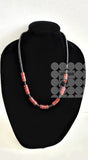 Express Yourself Red Black Women's Beaded Necklace