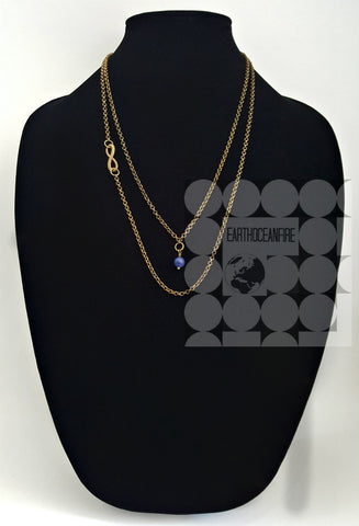 Brass Layering Lapis Gemstone Set