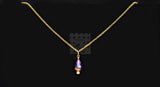 Gold Layering Chain with  Purple Amethyst Drop