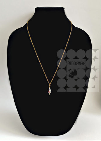 Gold Layering Chain with  Purple Amethyst Drop