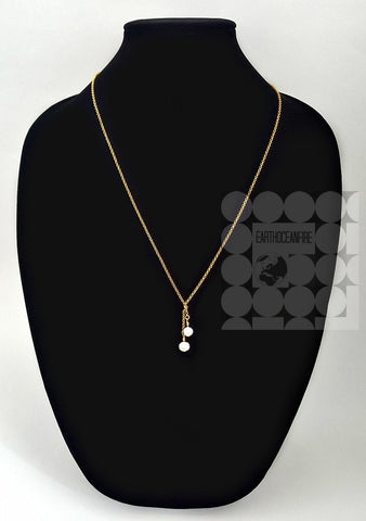 Gold Layering Necklace with Pearl Drops