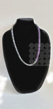 Express Yourself Beaded Necklace Purple Plus Black and White