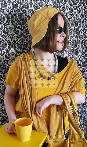 Express Yourself Yellow and Blue Women's Beaded Necklace