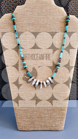 Southwest White and Turquoise Howlite Healing Sky Water Necklace