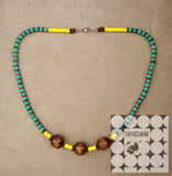 Express Yourself Yellow and Blue Women's Beaded Necklace