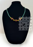 Express Yourself Yellow and Blue Women's Beaded Necklace