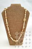 One-of-a-Kind Antiqued Bone Necklace with Hollow Skull Beads