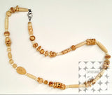 One-of-a-Kind Antiqued Bone Necklace with Hollow Skull Beads