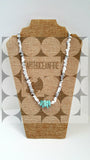 Women's Gemstone Turquoise and White Howlte Necklace