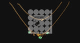 Layering Brass Turquoise Charm Set
