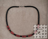 Express Yourself Red Black Women's Beaded Necklace