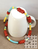 Express Yourself  Red and Blue Women's Beaded Necklace