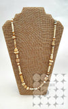 One-of-a-Kind Antiqued Bone Beaded Vintage Island Style Necklace