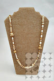 One-of-a-Kind Antiqued Carved Bone Beaded Necklace