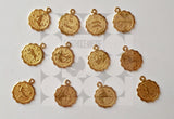 Gold Layering Chains with Astrology Charm and Swarovski Crystal
