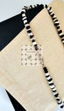 Women's Black and White Gemstone Beaded Necklace Abstract Design