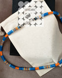 Express Yourself Blue and Orange Beaded Necklace