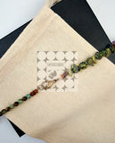 Irish Ladies Green Gemstone With Amethyst Beaded Necklace