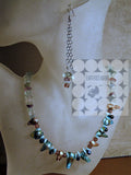 Blue Biwa Style Pearl Necklace Set