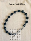 Women's Gemstone Beaded Black Bracelet