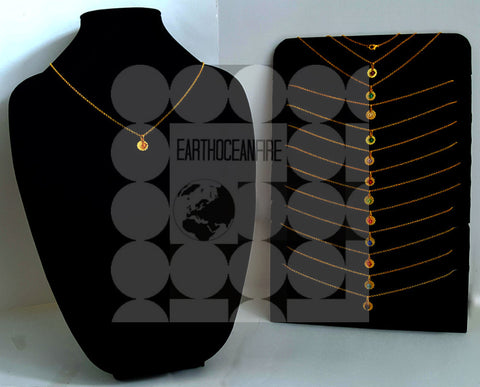 Gold Layering Chains with Astrology Charm and Swarovski Crystal
