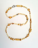 One-of-a-Kind Antiqued Bone Beaded Vintage Island Style Necklace